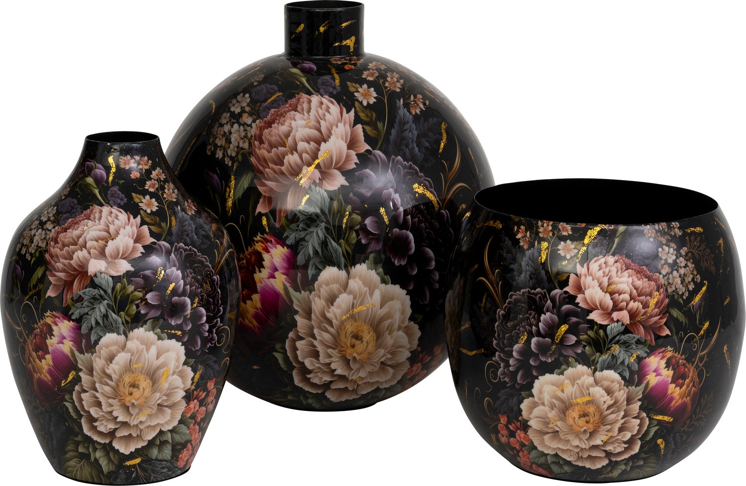 Intratuin vaas Nolan zwart / roze D 45 H 49 cm