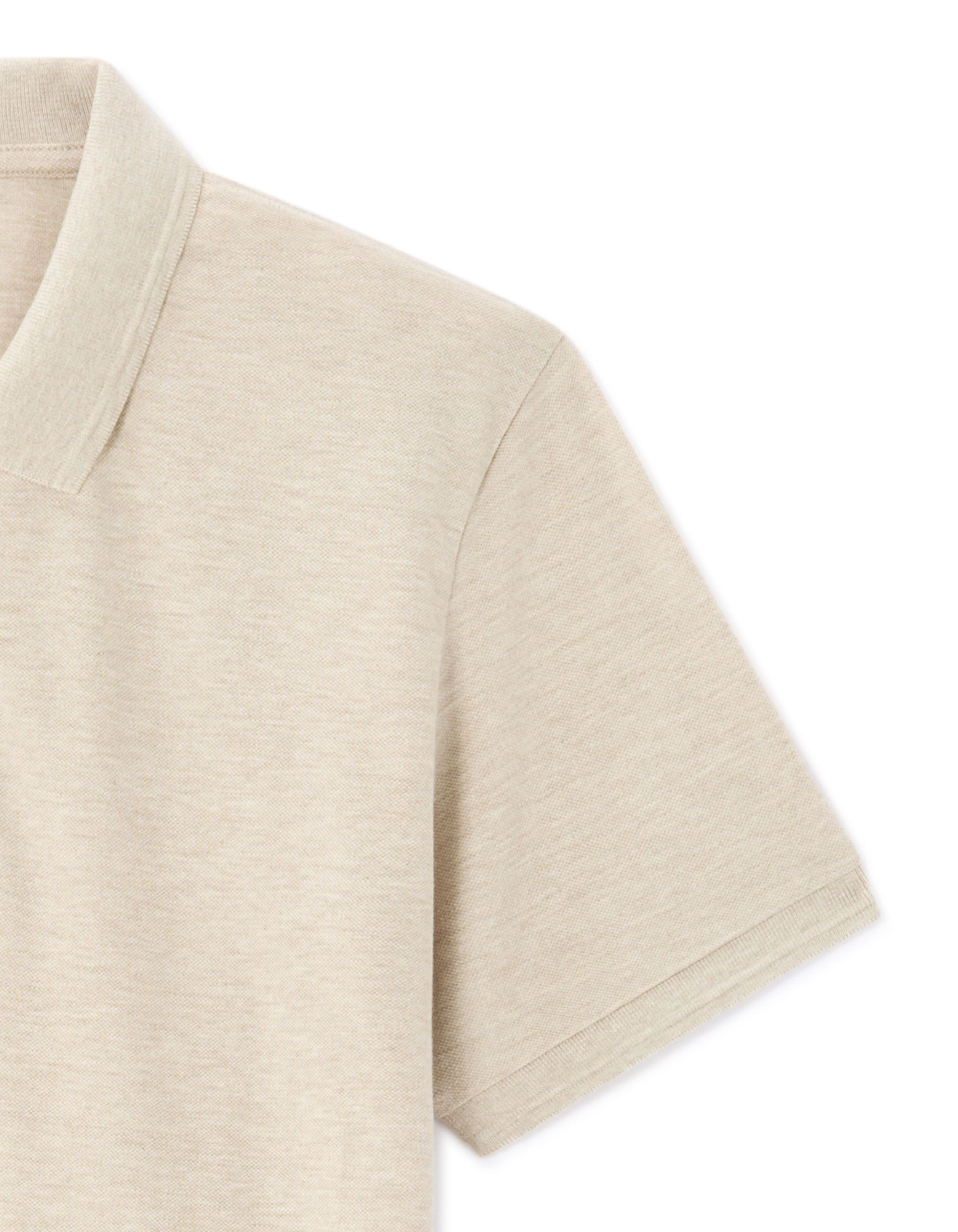Polo regular coton piqué texturé - beige