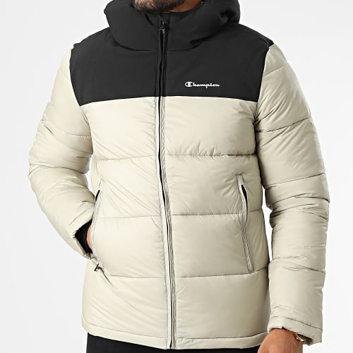 Doudoune Capuche 218080 Noir Beige