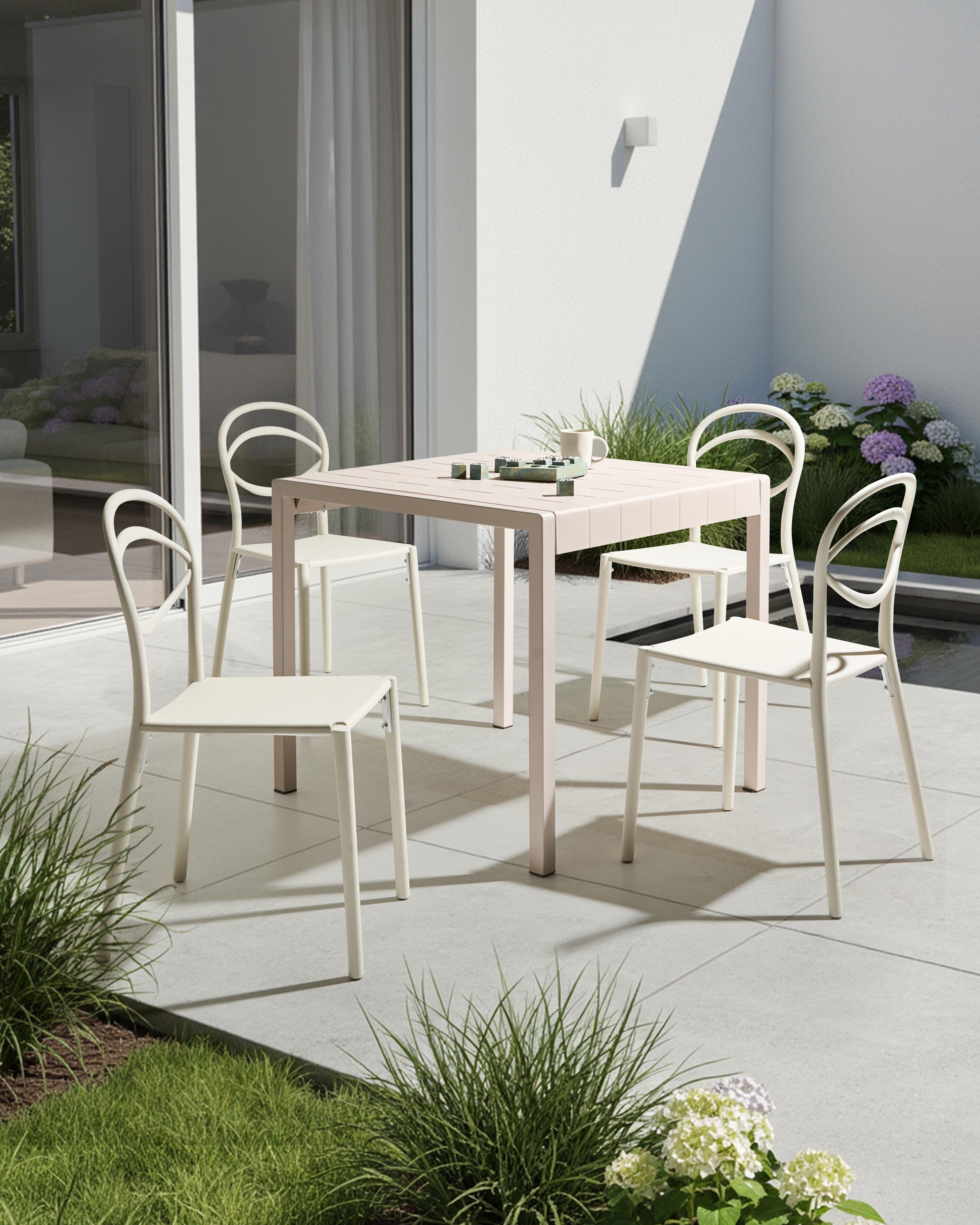 Set van 4 tuinstoelen COVOLO Gebroken wit