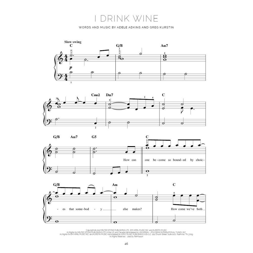 Hal Leonard Adele 30 songboek voor piano