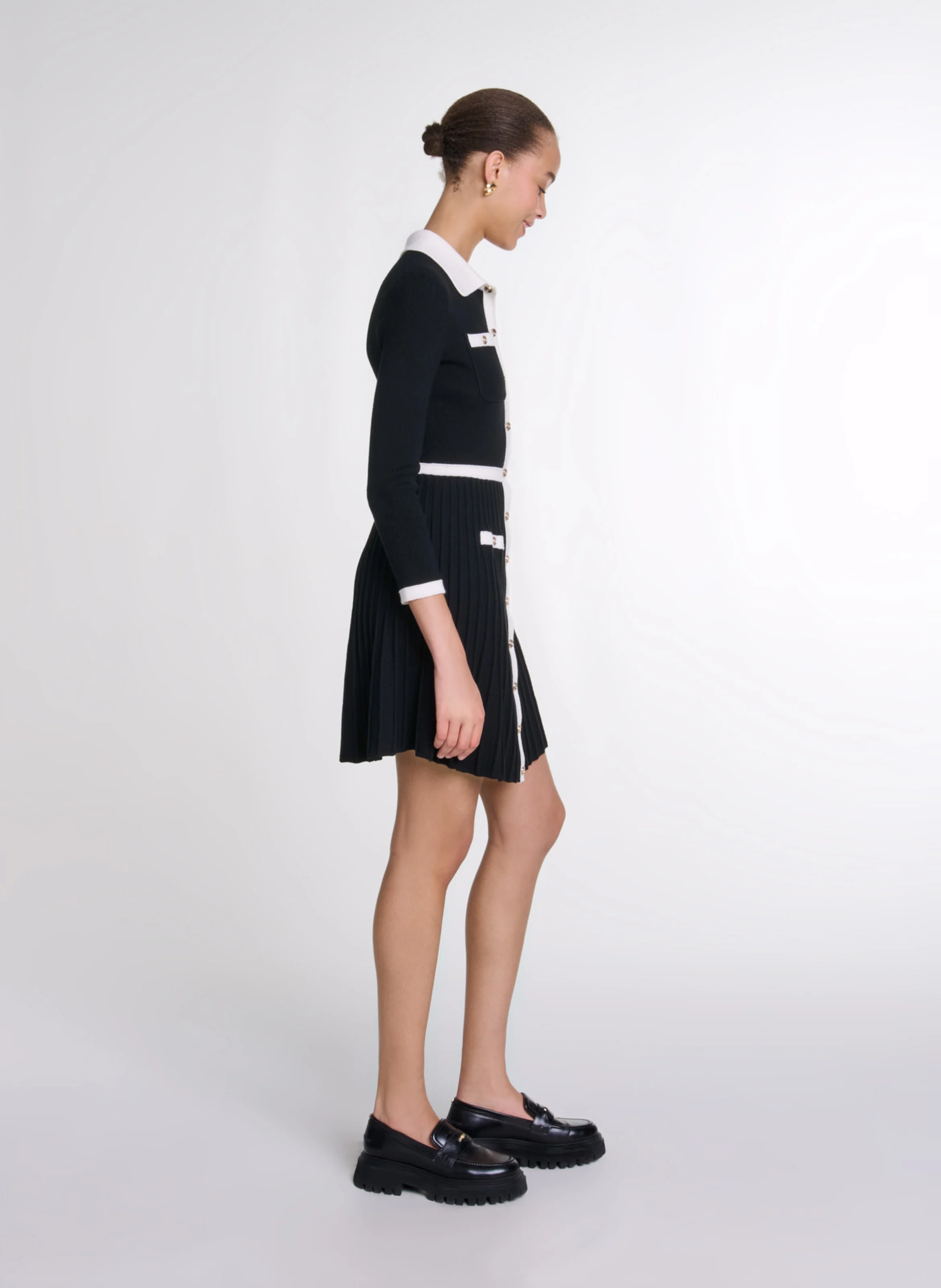 Robe chemise courte | Noir