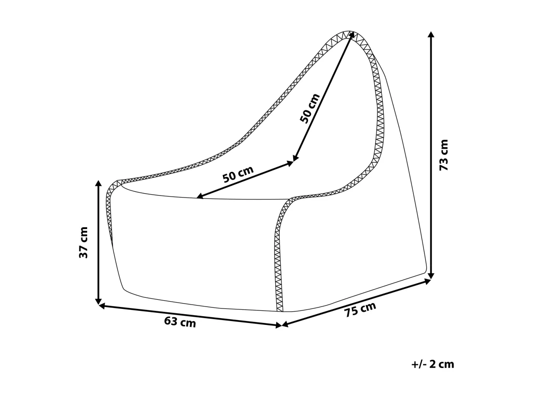 Pouf poire 200 L DROP 63 cm 75 cm Argenté
