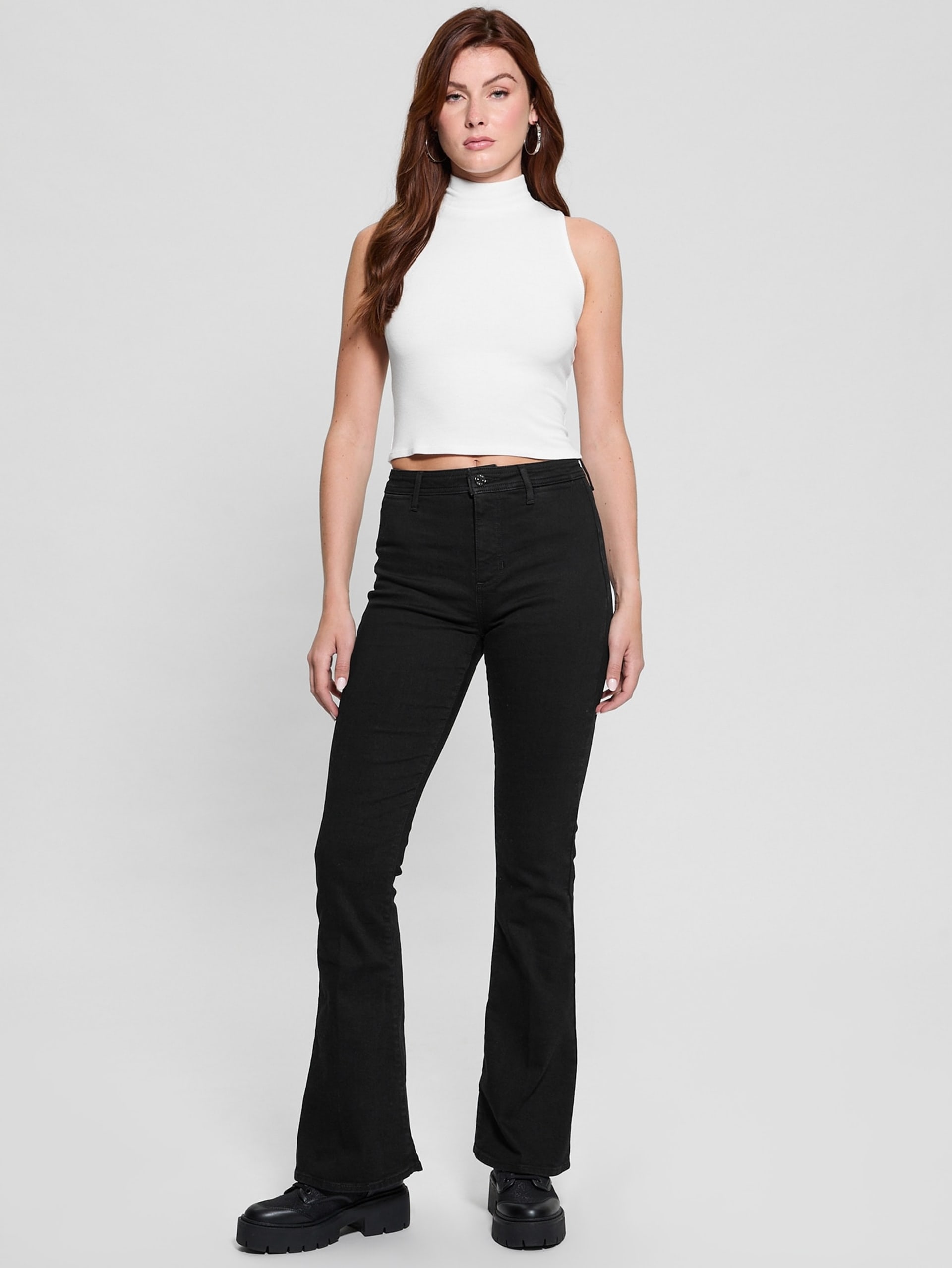 Calça jeans flare de cintura alta Eco Belle