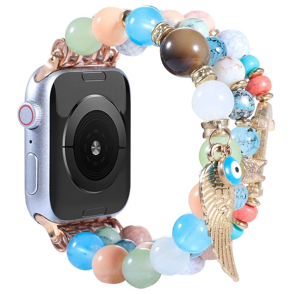 Apple Watch (42/41/40/38 mm) Elastisches Perlen Ersatz Armband (Gelenkumfang: 185-220mm) - Bunt
