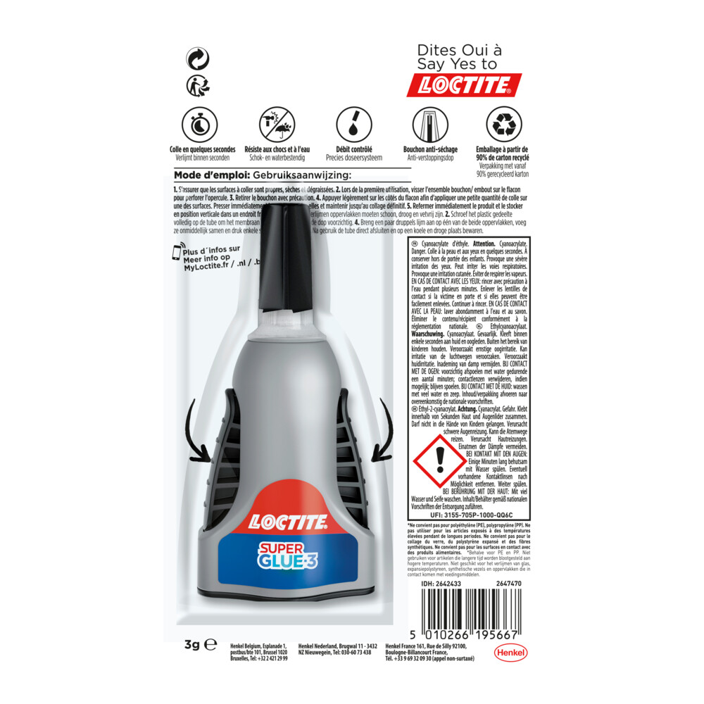 Loctite Secondelijm Control3 gr