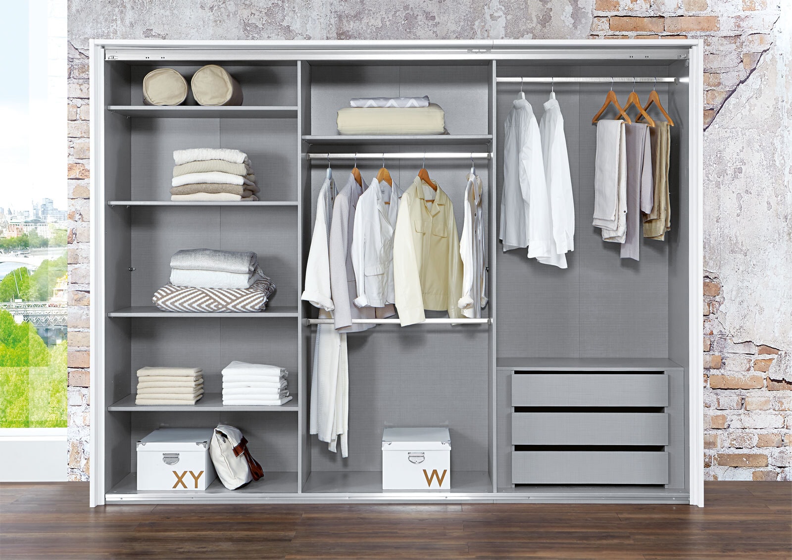 Schubkasteneinsatz linegrey für Fachbreite 90 cm