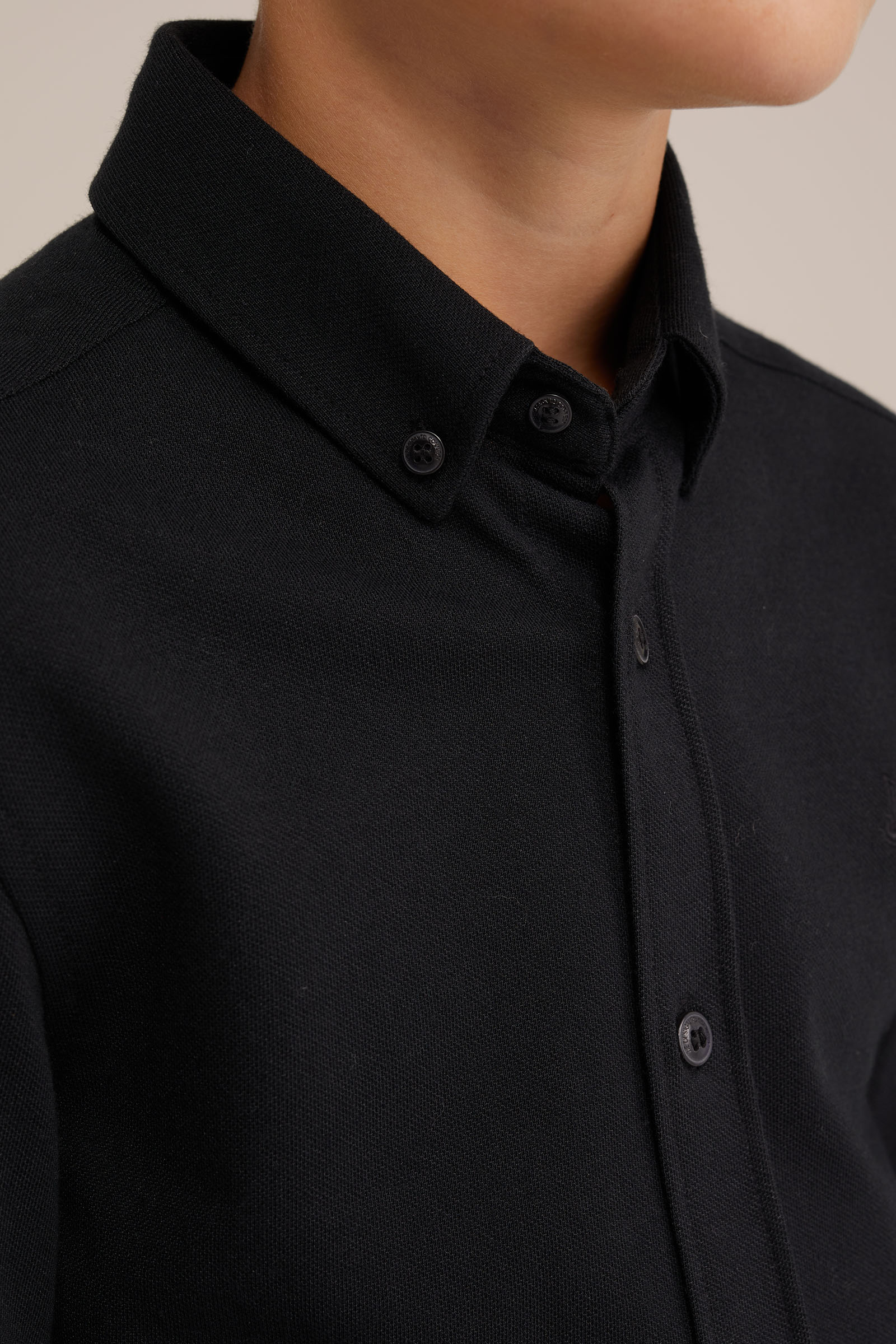 Jongens overhemd van piquéjersey WE Fashion Zwart