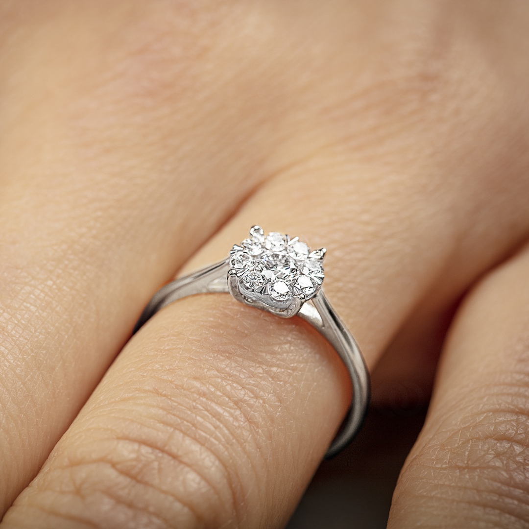 Verlobungsring 750/18 K Weissgold mit Diamanten 0.40 ct H/si by CHRISTIAN