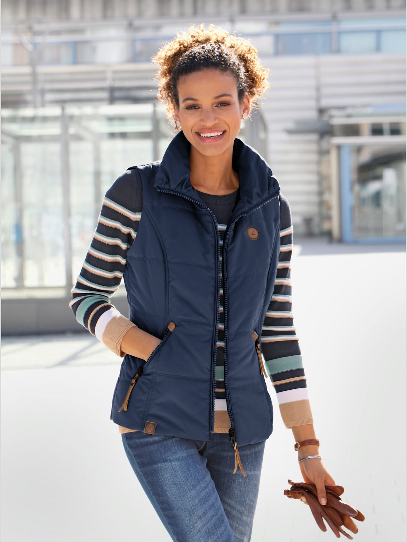 Gilet matelassé joli aspect contrasté