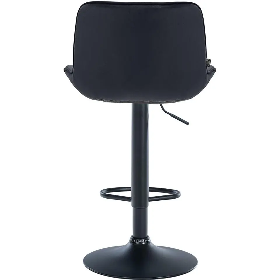 CLP Set van 2 Barkruk Vonore zwart Frame - Fluweel - zwart