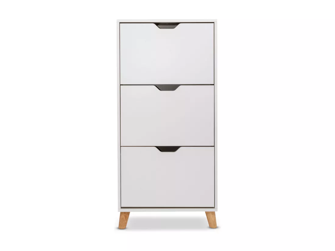 Plana - Meuble à chaussures avec 3 étagères en bois, style minimal, jusqu'à 18 paires