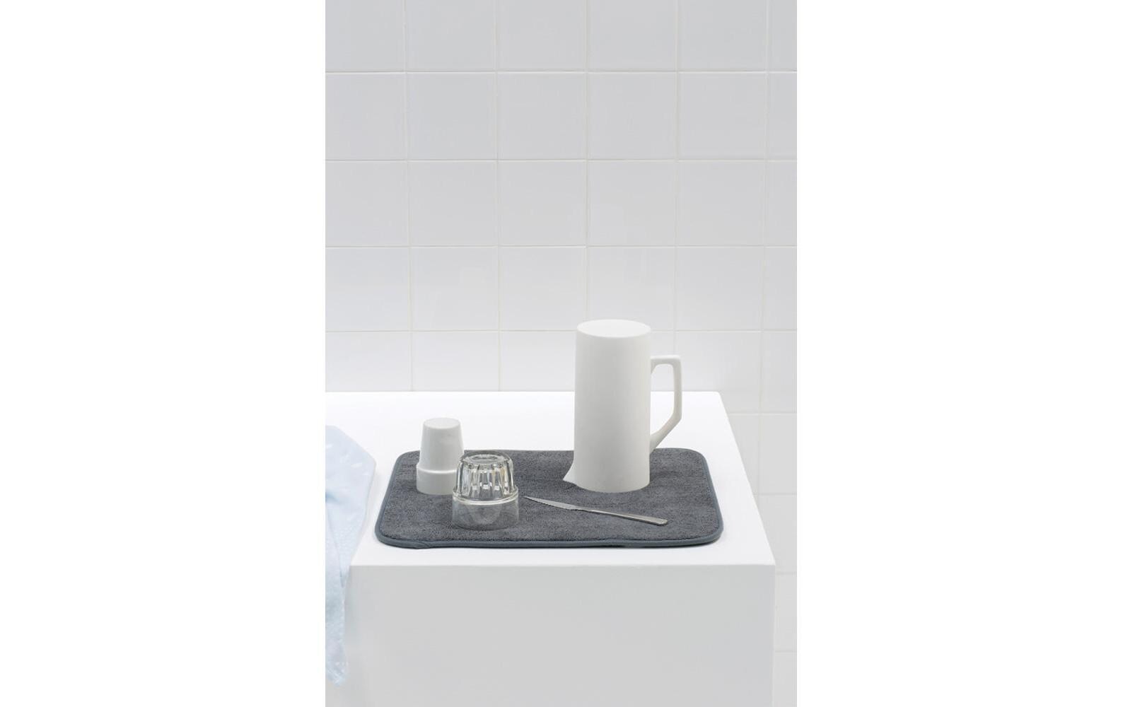 Abtropfmatte Sink side DunkelgrauGeschirr-Trockenmatte aus Mikrofaser