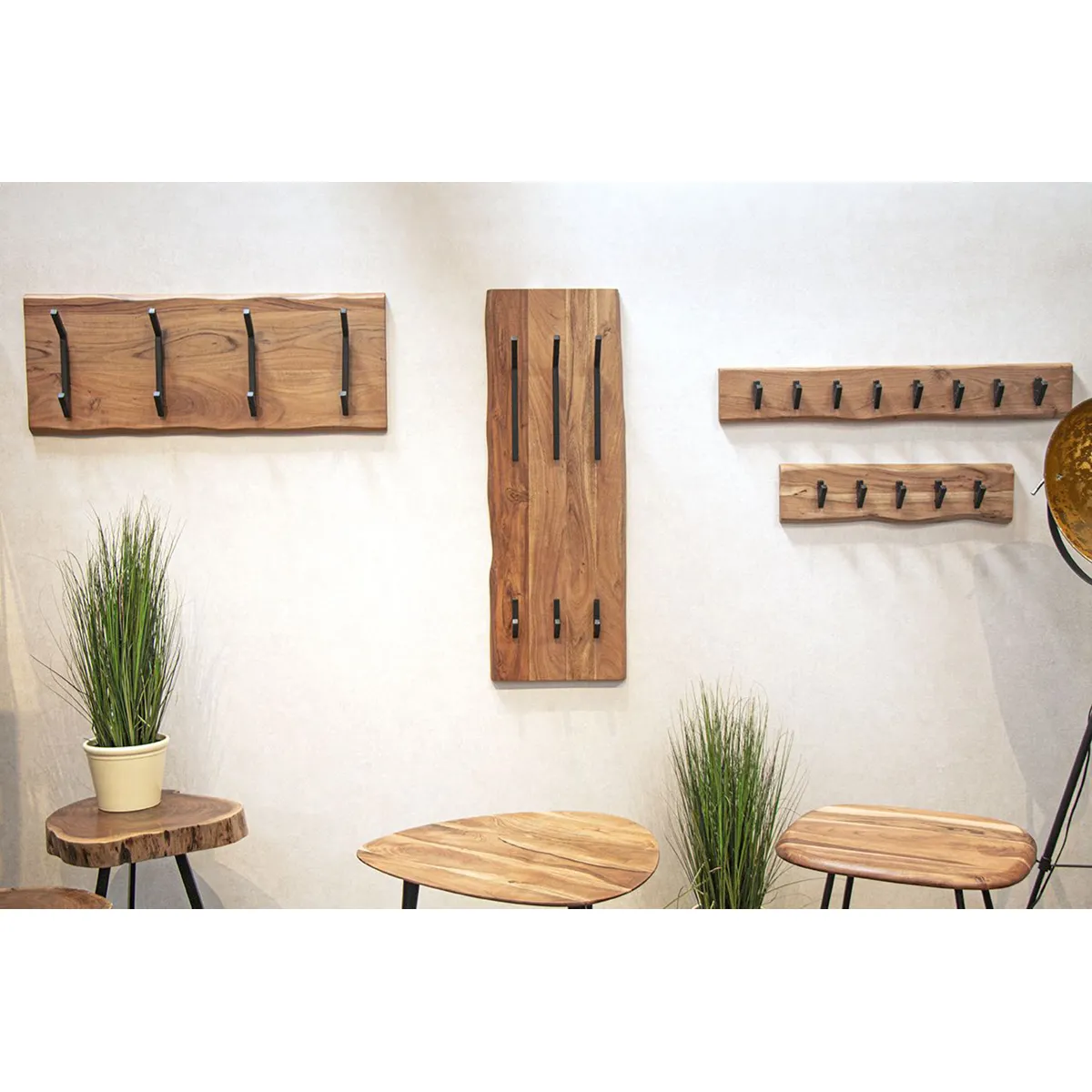 Pegane Garderobe murale - Naturel