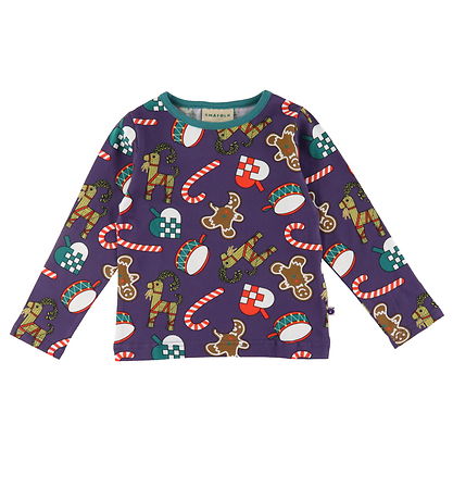 Sm?folk Bluse - Loganberry m. Julepynt