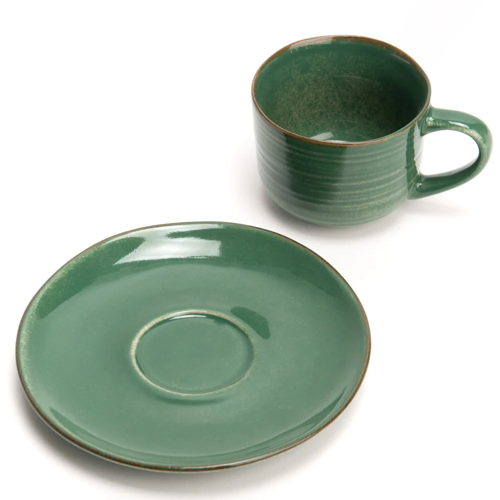 Tasse à thé avec sous tasse Jade (lot de 6) Amadeus