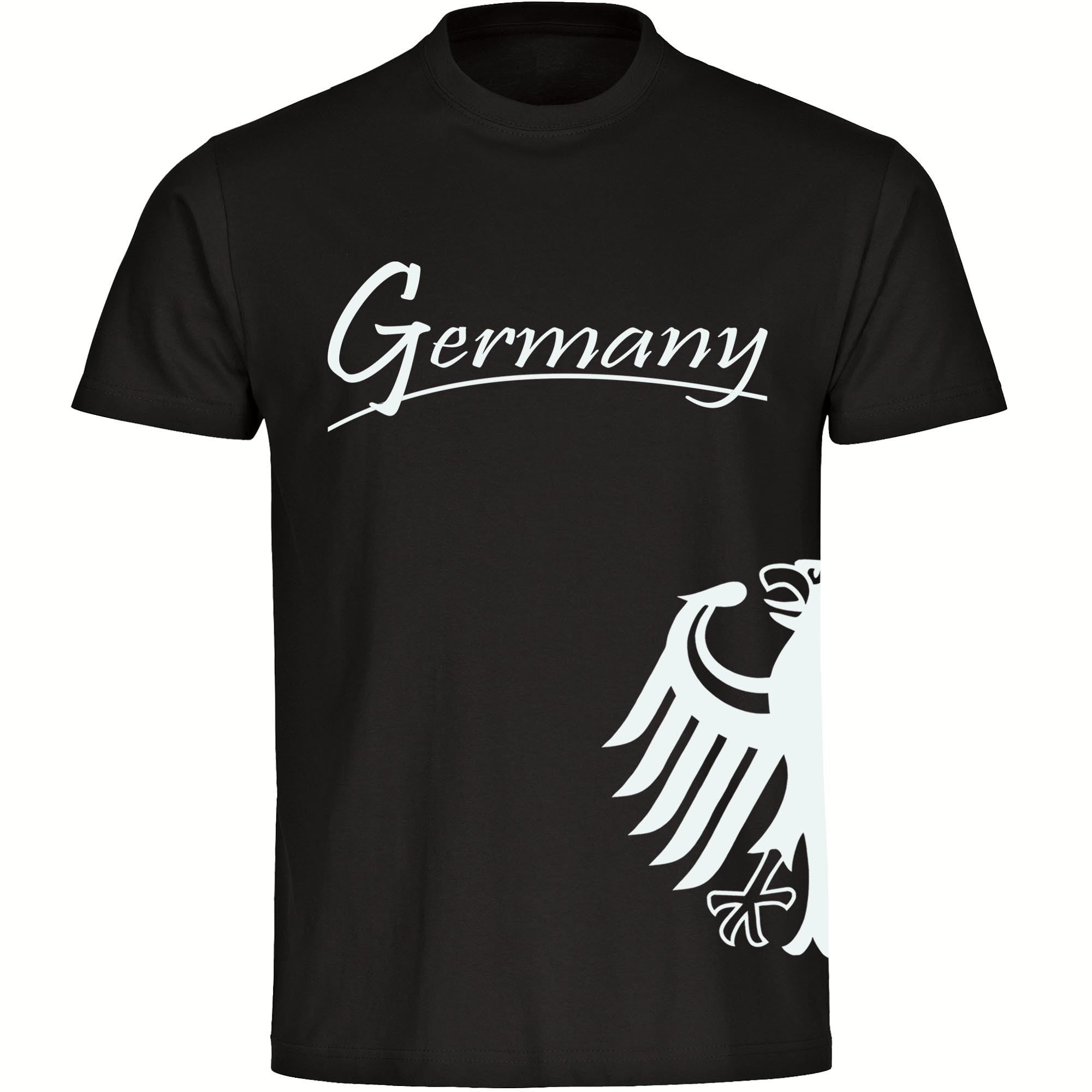 multifanshop® Herren T-Shirt- Germany - Adler seitlich - Druck weiß