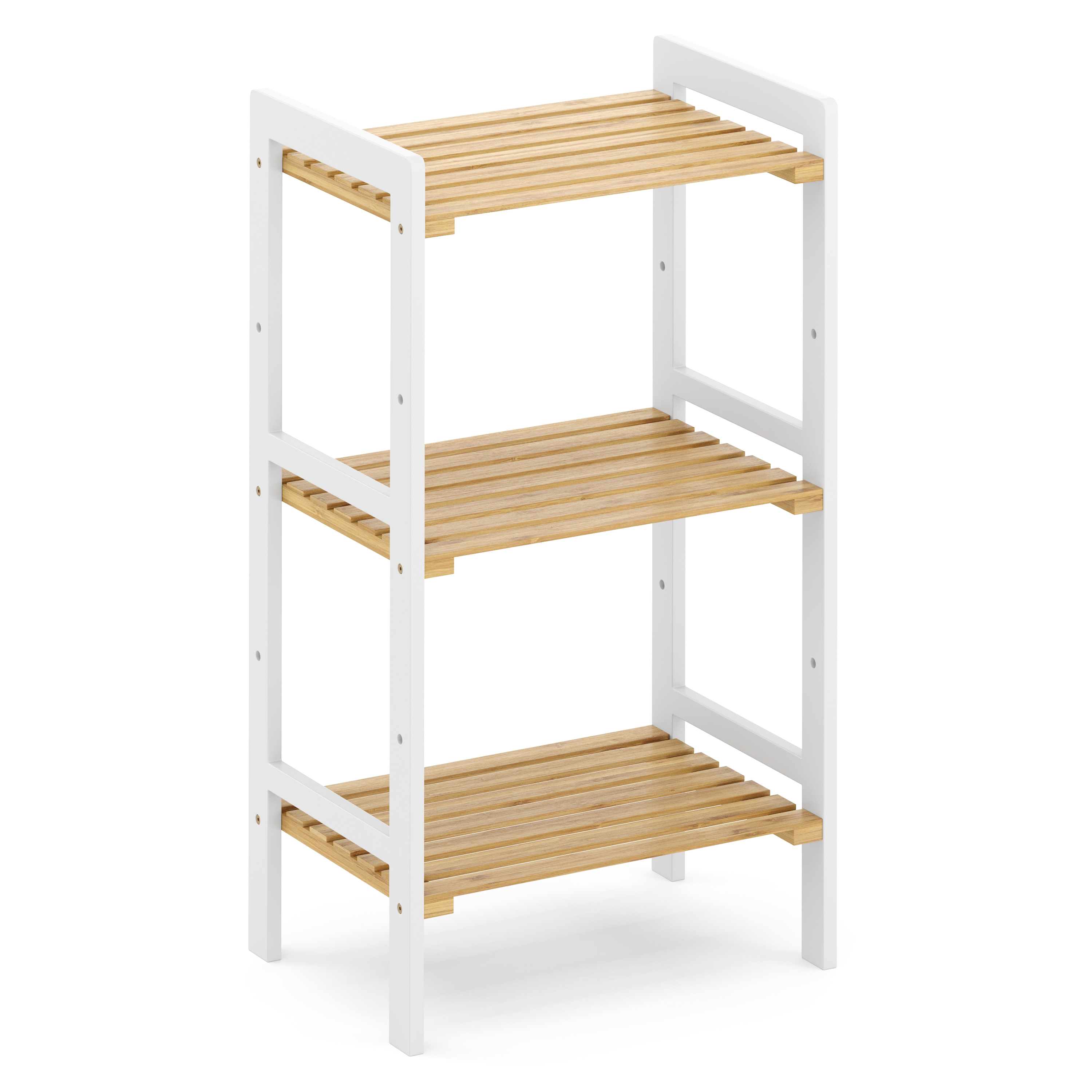 Regal Bambus 45 x 31 x 80 cm weiss/natur