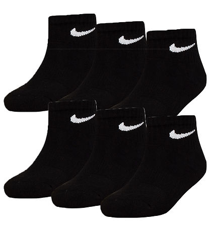Nike AnkelStrømper - Cushioned - Dri-Fit - 6-pak - Sort