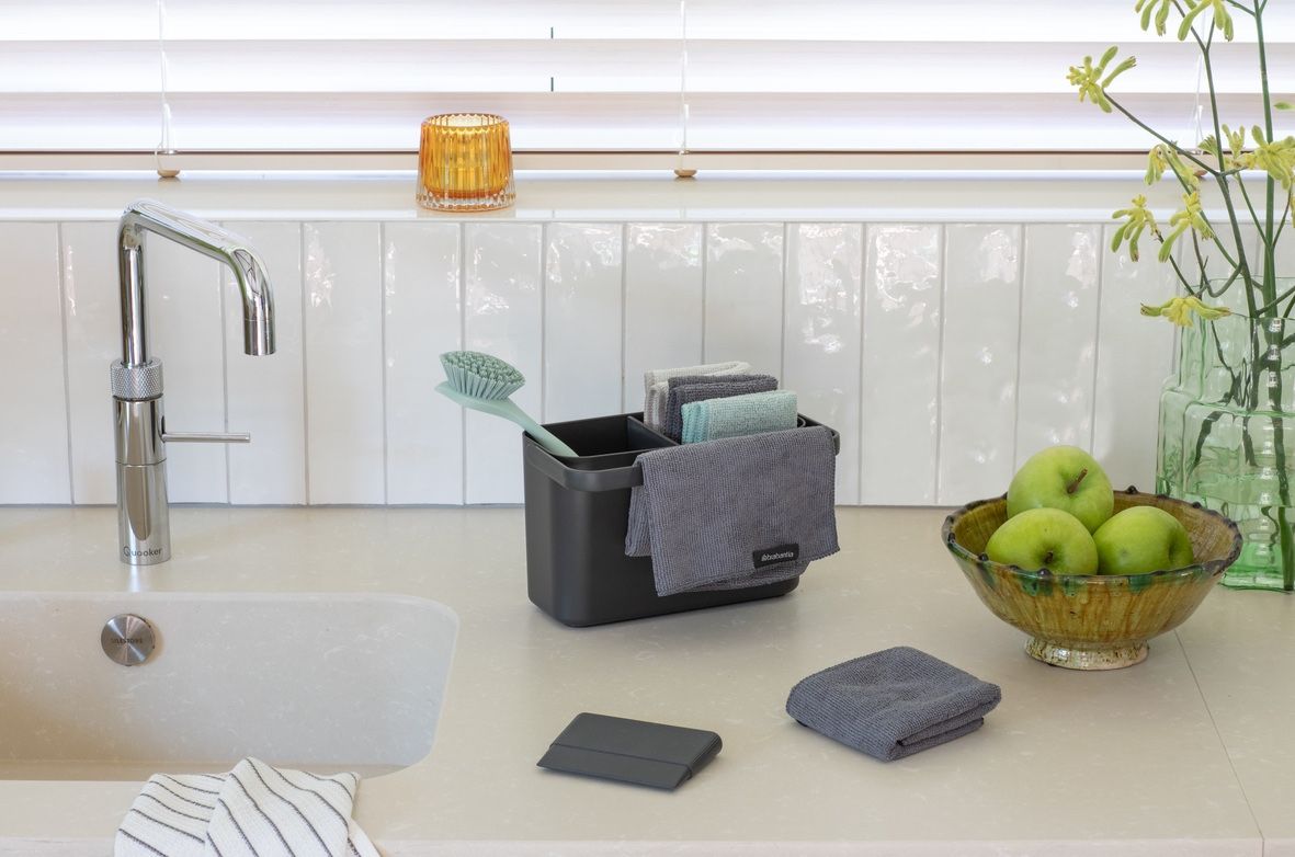 SinkSide Schoonmaakset: schoonmaakbakje, bordenschraper, afwasborstel,