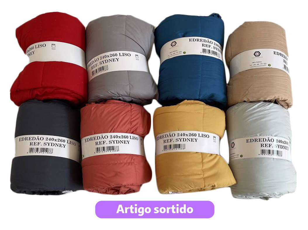 EDREDAO 100% POLIESTER LISO 160X220CM CORES SORTIDAS