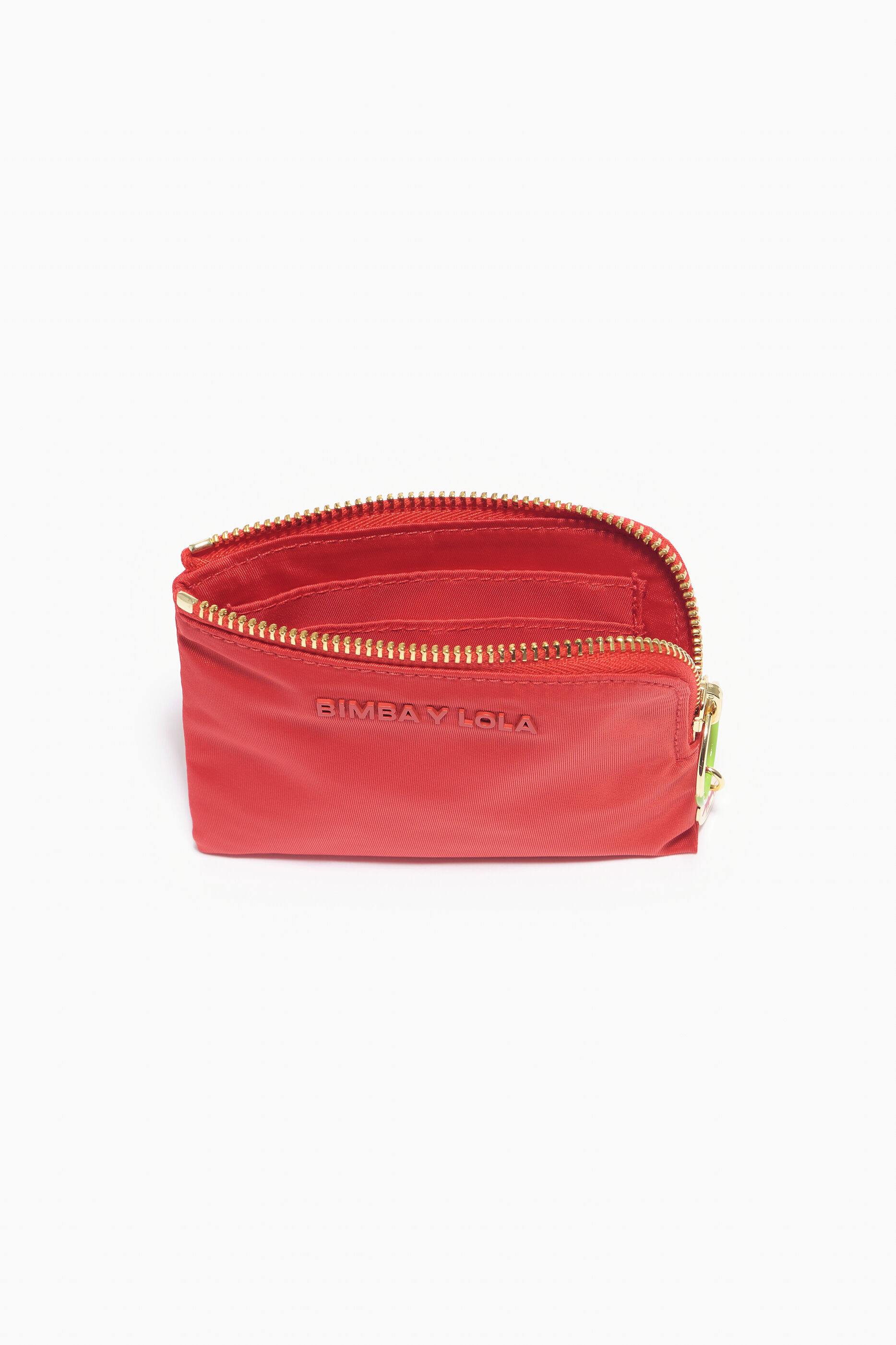 Porta-moedas curvo em náilon vermelho