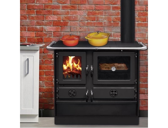 INTERSTOVES - Poêle à bois Cuisinière à bois magnum en fonte | sortie côté droit - bord...