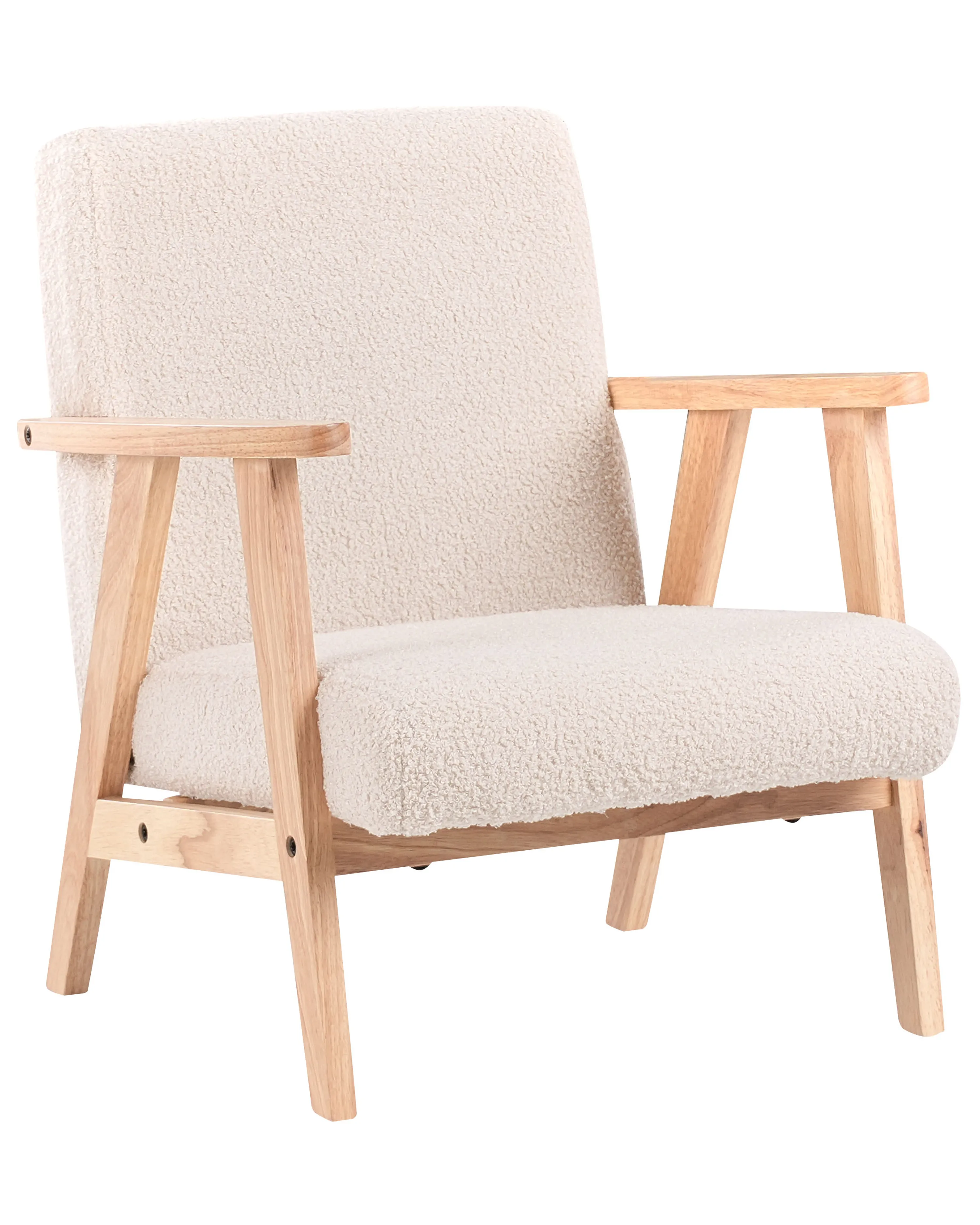 Kinderfauteuil LINDE Bouclé Lichtbeige