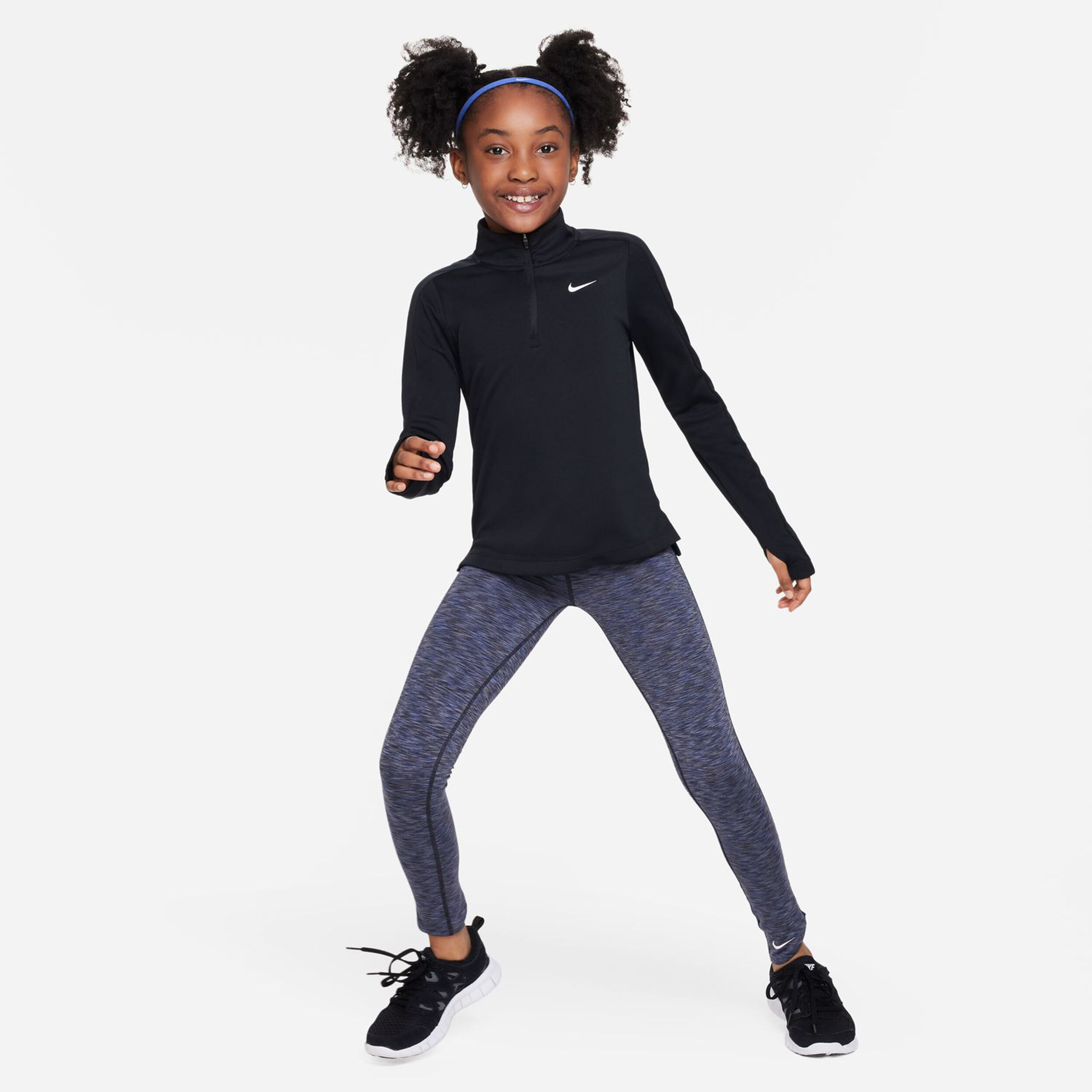 Nike Dri-Fit Half-Zip Haut Manches Longues Filles - Noir