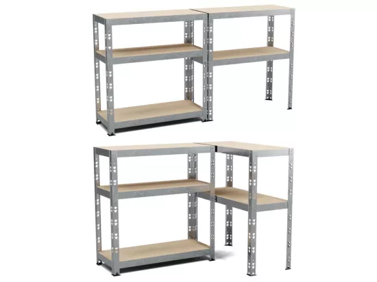 Lot de 2 Etagères de rangement modulables et polyvalentes pour atelier, garage, cave... Charge Lourde max 500kg x2