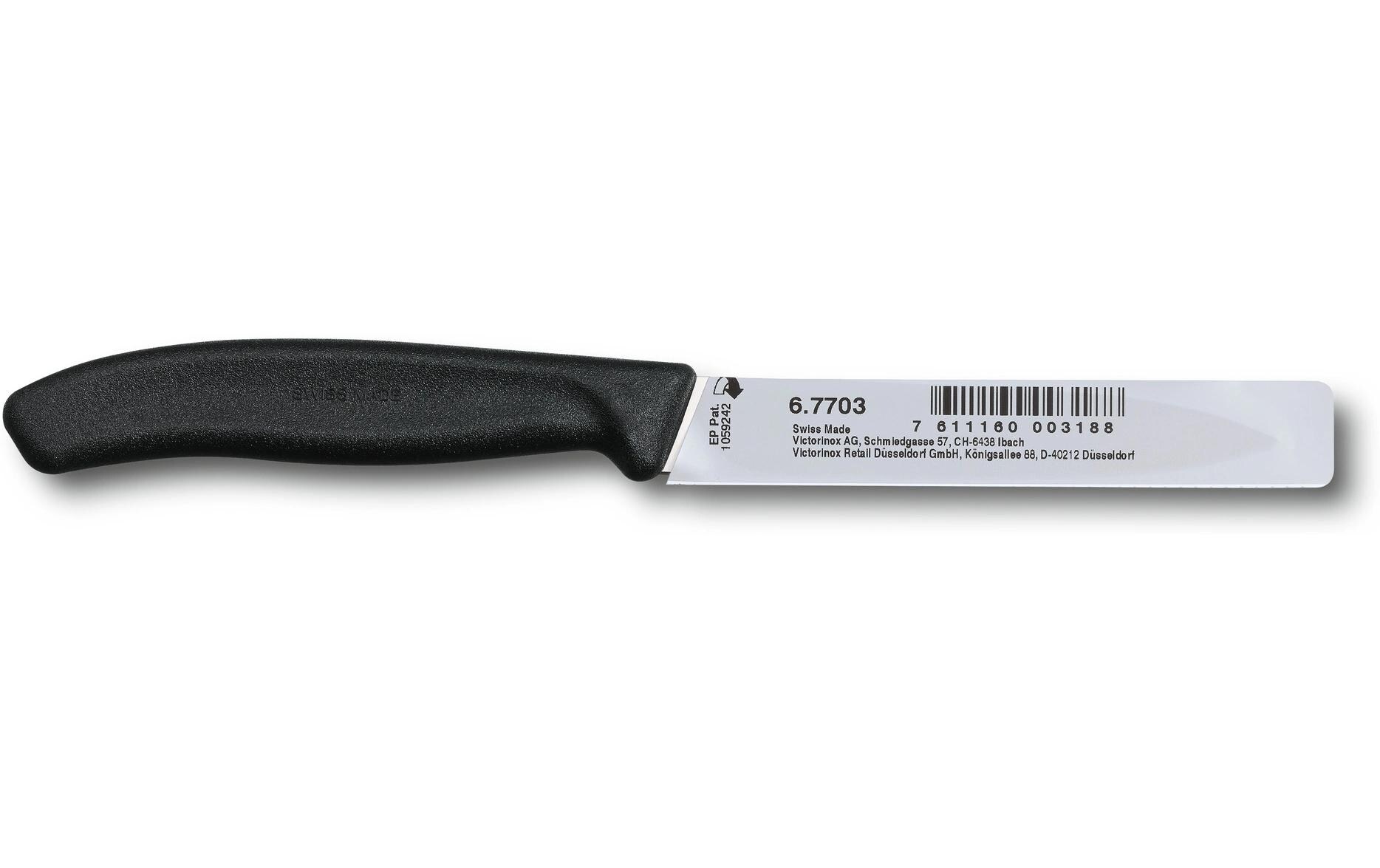 Gemüsemesser Swiss Classic 10 cm, SchwarzMittelspitzes Gemüsemesser