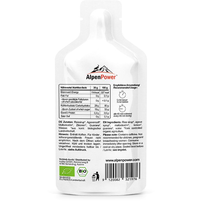 AlpenPower Bio Energy Gel- Zitrone