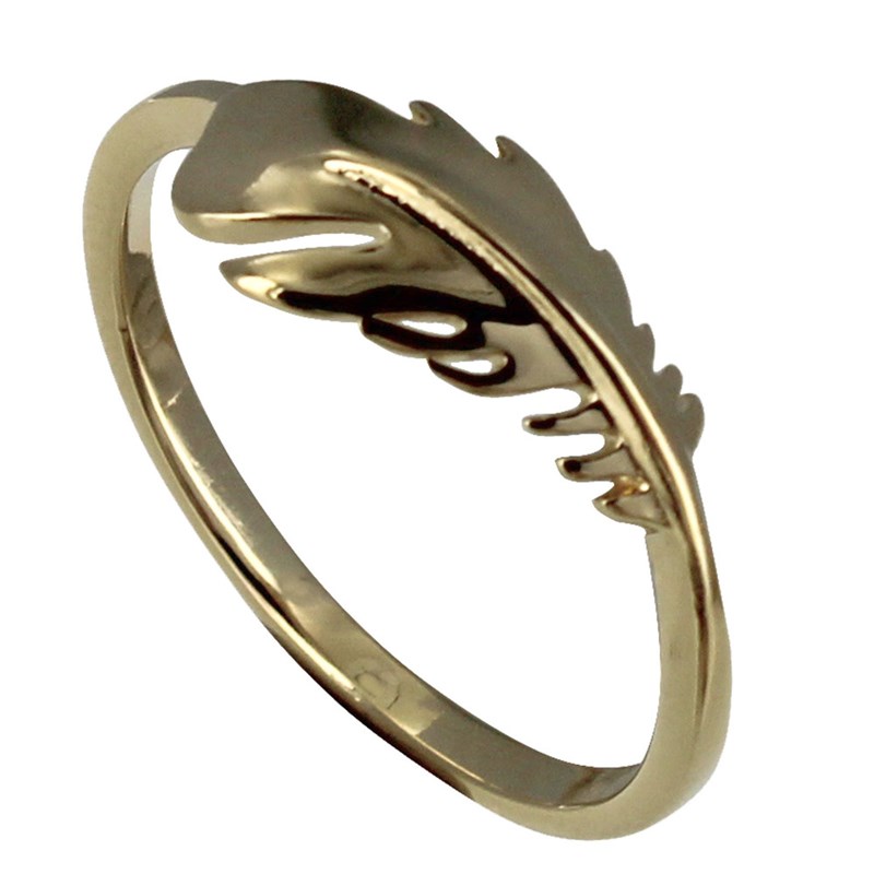 Bague Plaqué Or Plume d'Oiseau