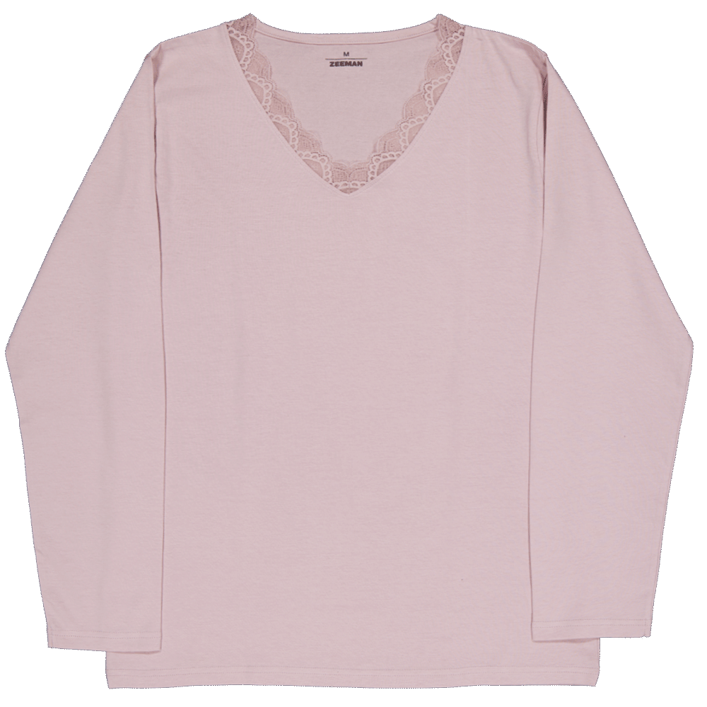 Dames pyjama Lange mouwen V-hals Lila kopen? Goed en goedkoop