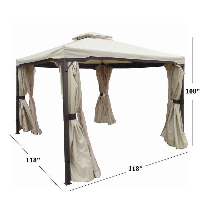 Gazebo de metal para pátio Franz, 3 m de largura x 3 m de profundidade