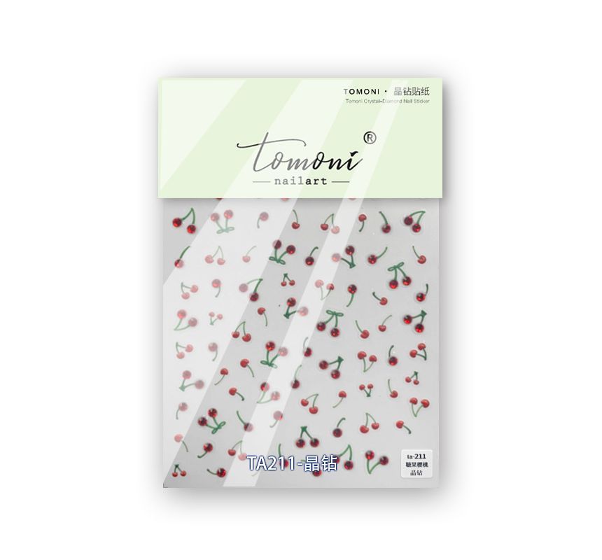 tomoni - Cherry Rhinestone Nail Art Stickers (verschillende ontwerpen)