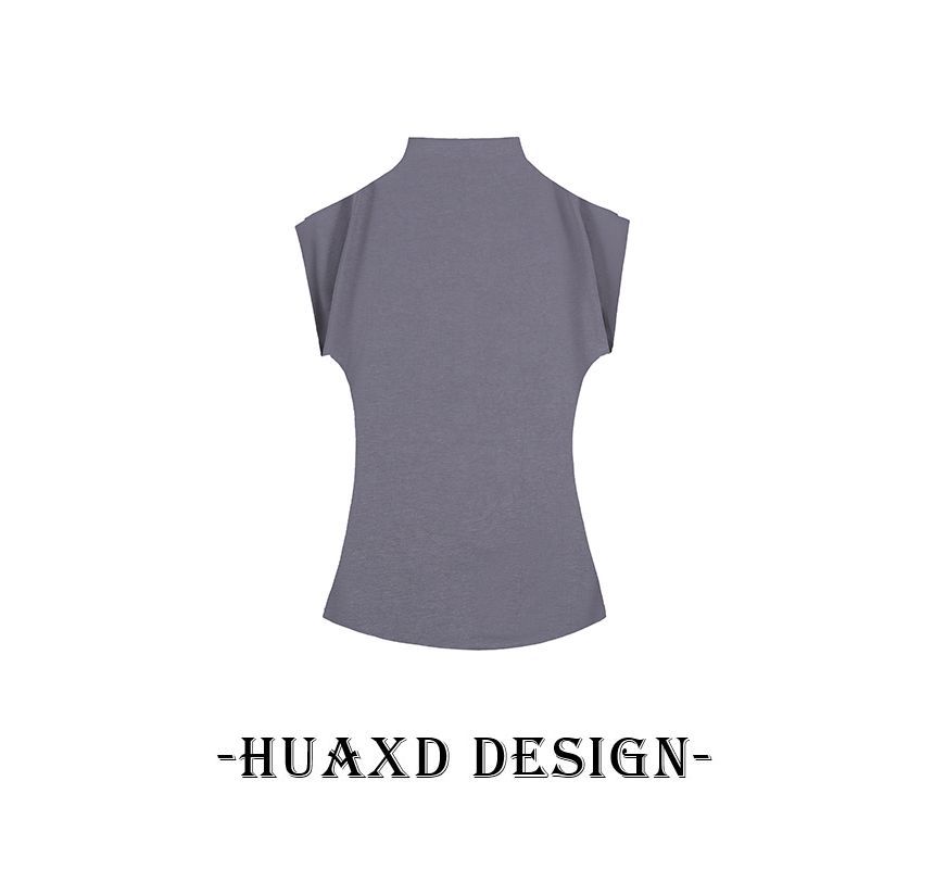 SPUCIKLEI - Tanktop met lage hals en effen kleur