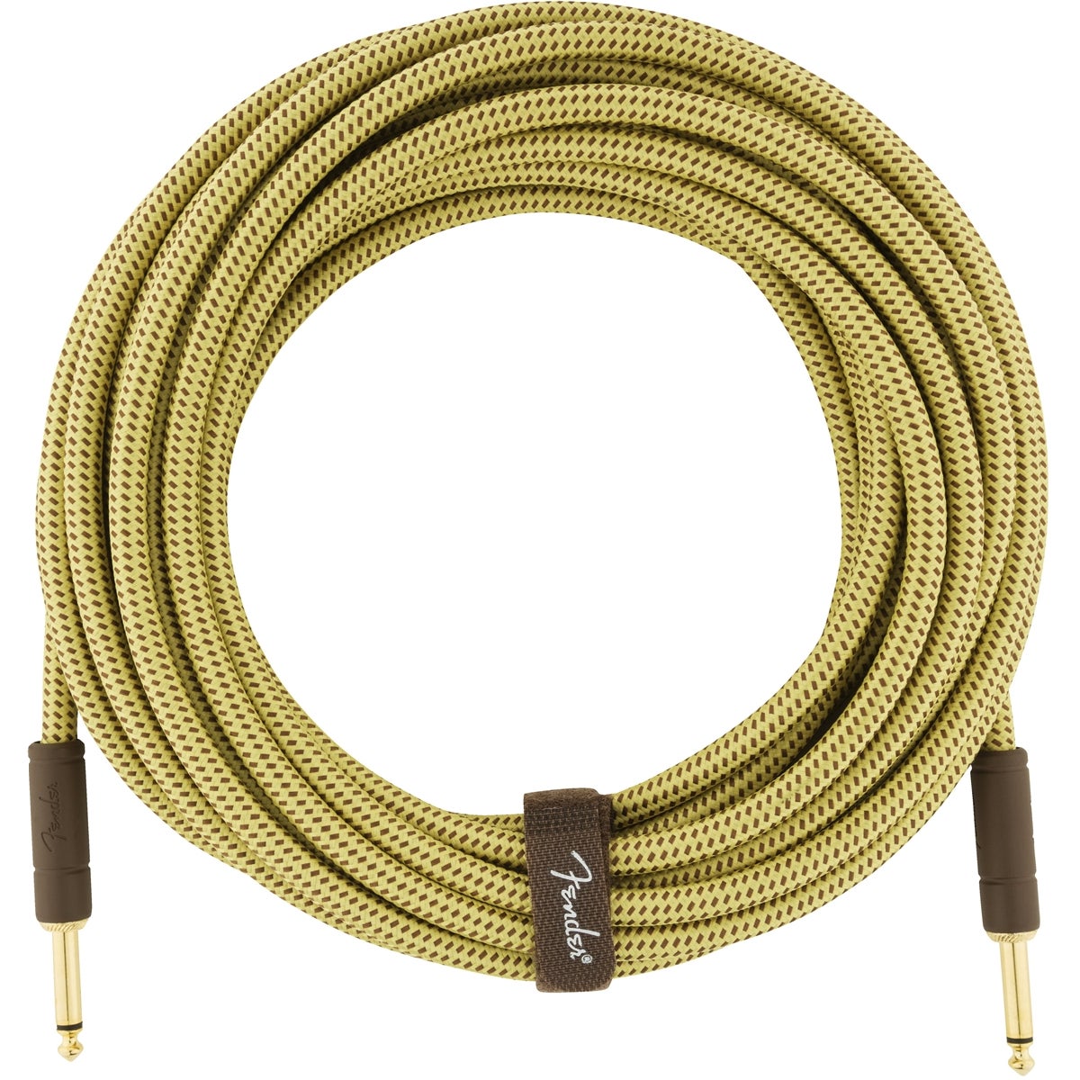 Fender Deluxe Cables instrumentkabel 7.5m geel tweed recht