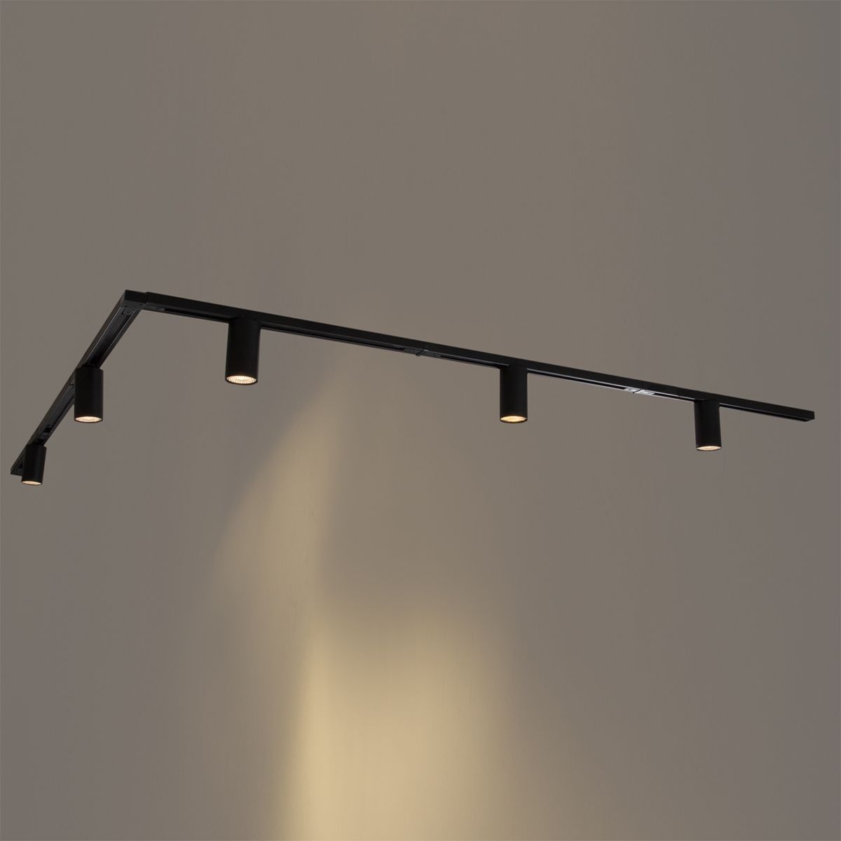 Modern railsysteem met 5 spots zwart 1-fase GU10 50mm - Iconic Ruby Honey