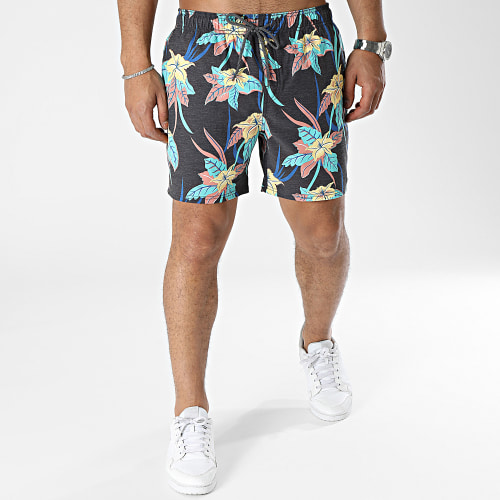 Short De Bain Combined Volley 04KMBO Gris Anthracite Chiné Floral