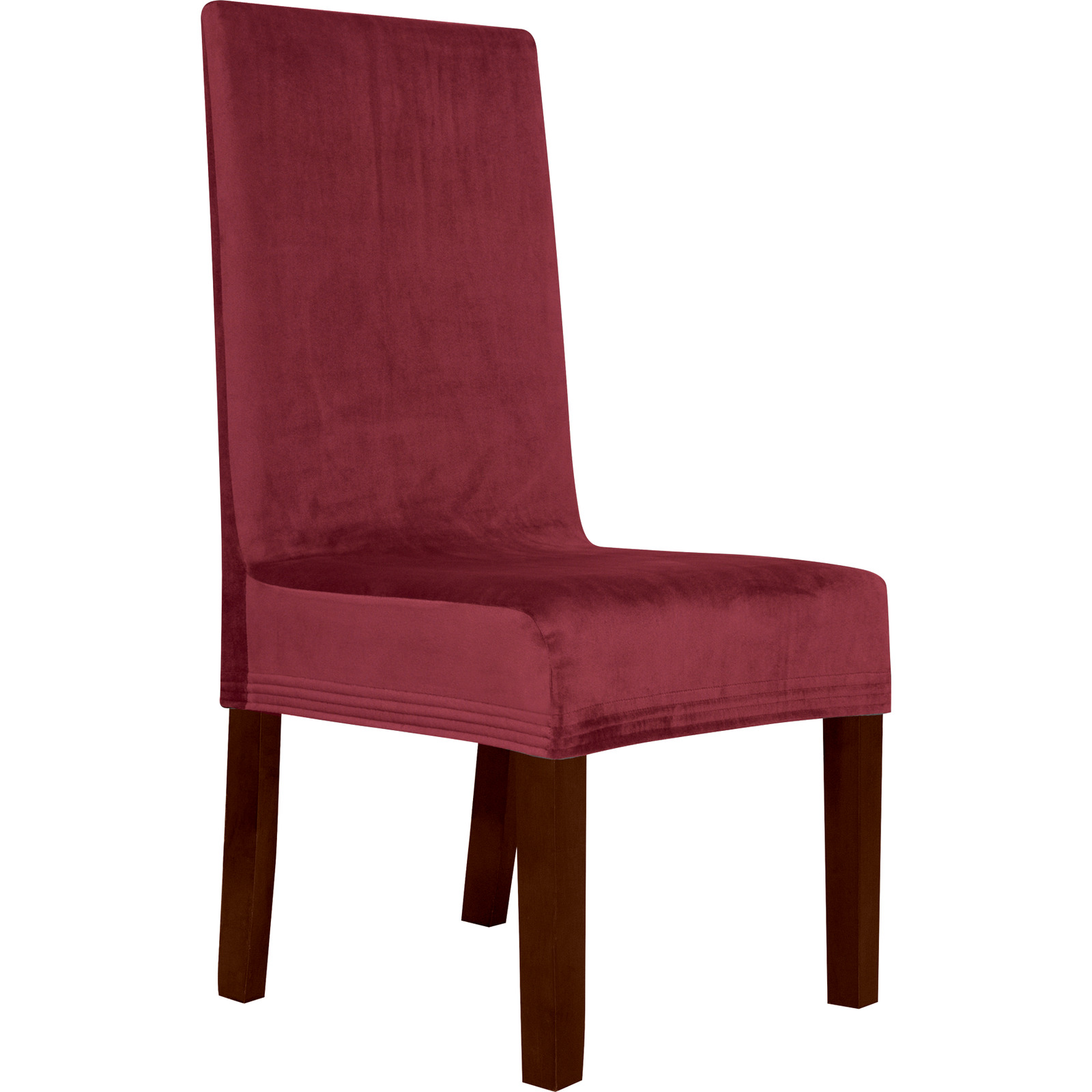 Stuhlhusse 2 Stück, velvet bordeaux