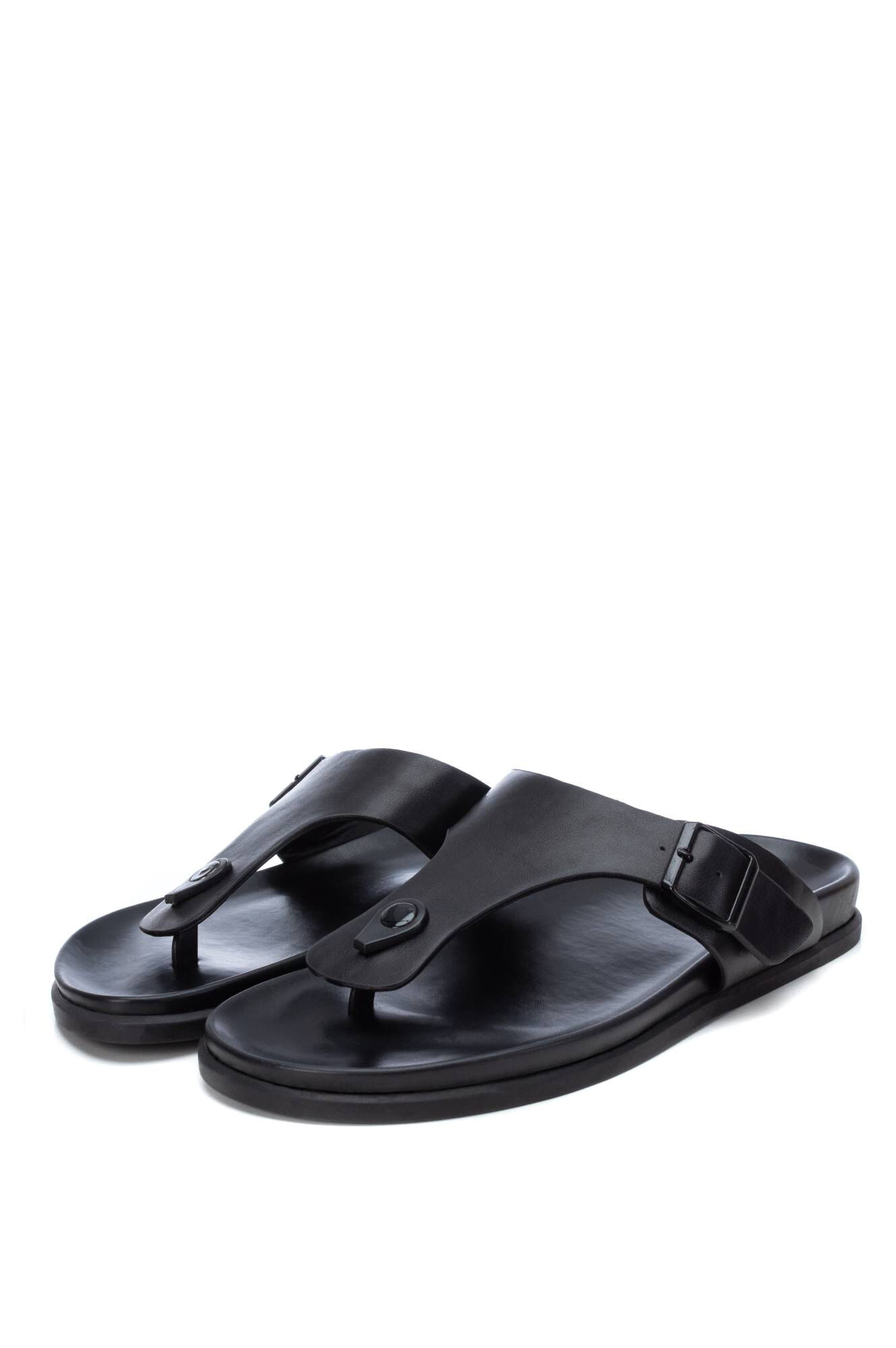 Sandália masculina com aparência de couro, Xti - preta