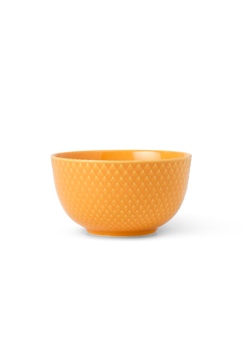 Lyngby Porcelæn  Rhombe Color skål, gul - H: 6,5 cm.