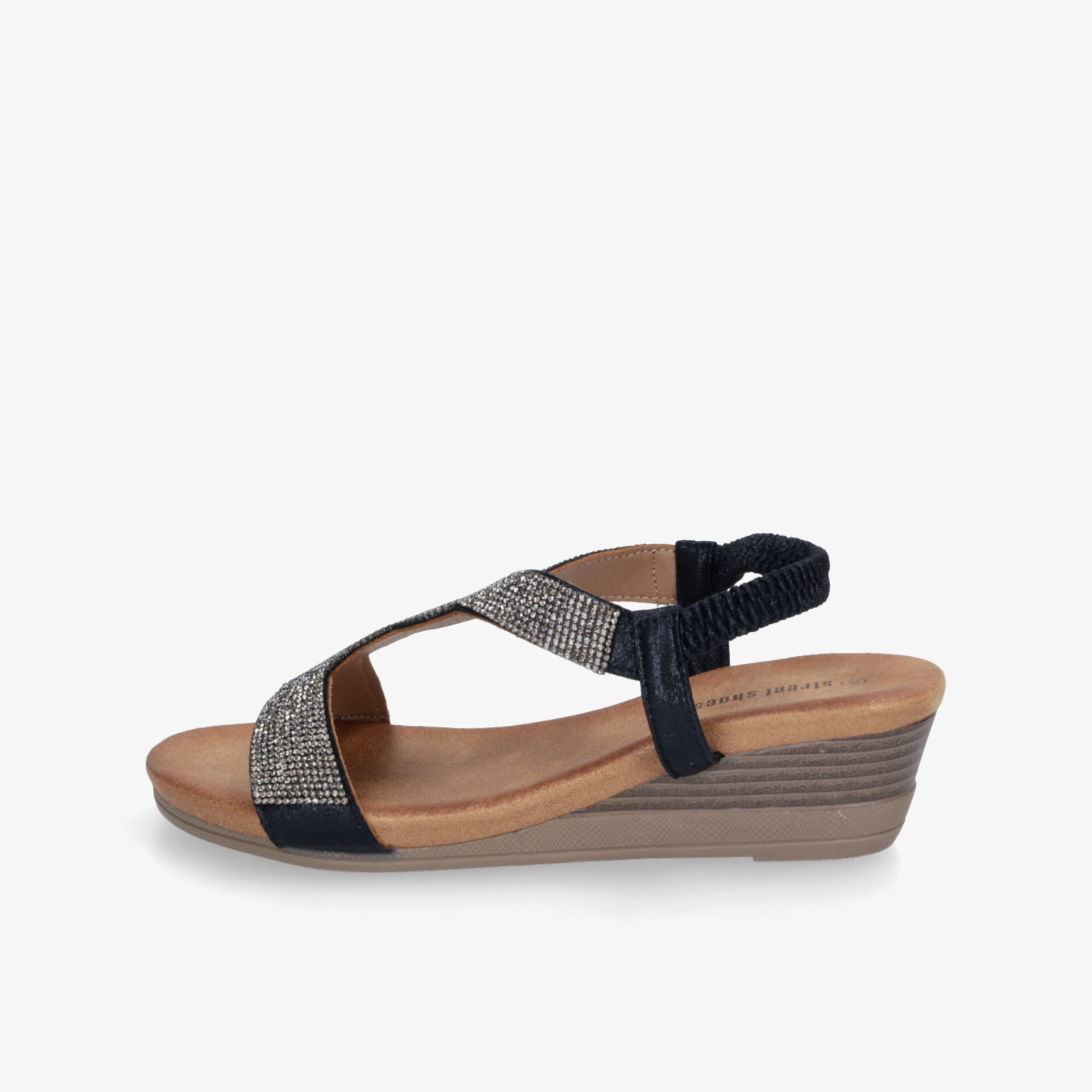 street shoes Damen Keilsandalen schwarz
