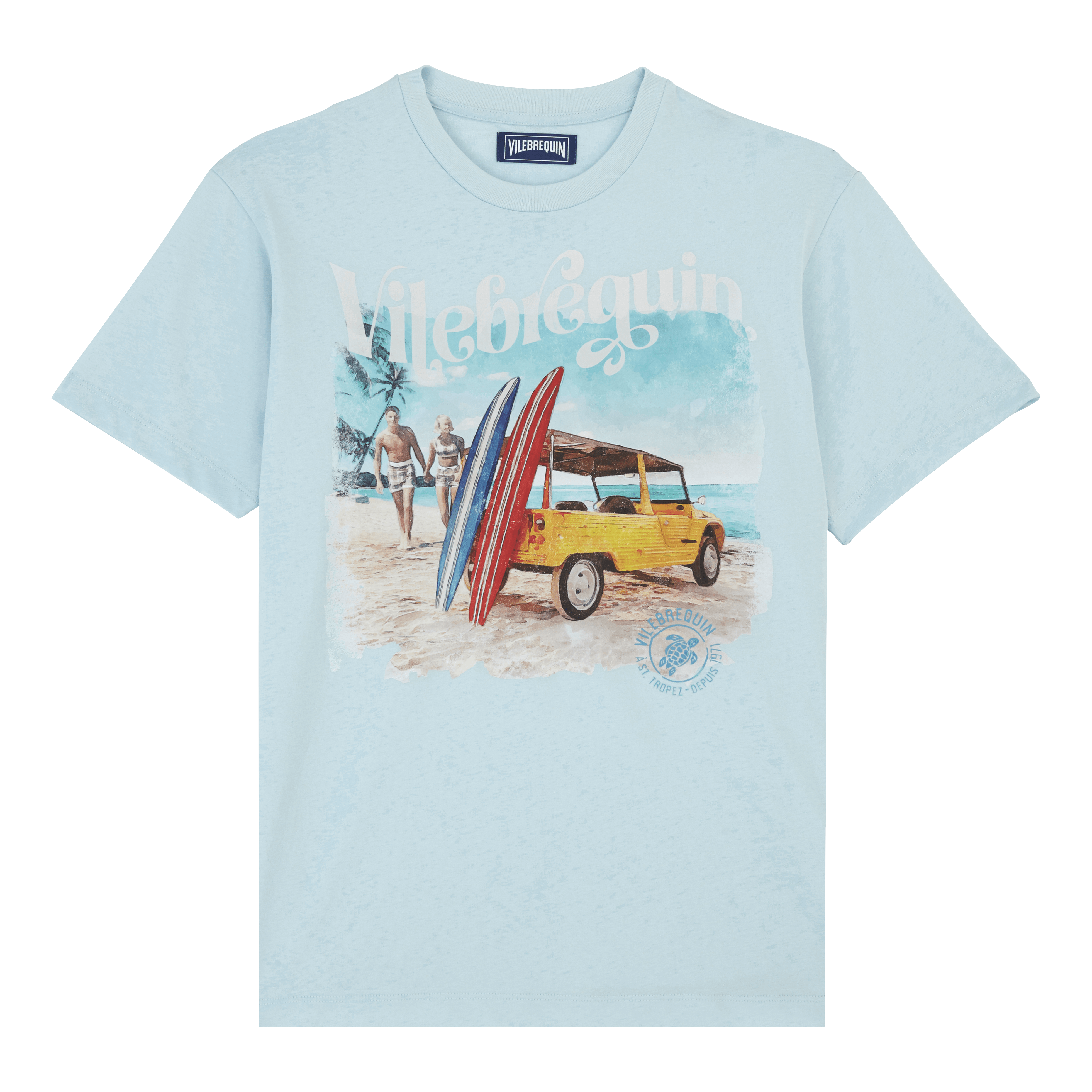 T-Shirt en Coton Homme Surf and Mini Moke