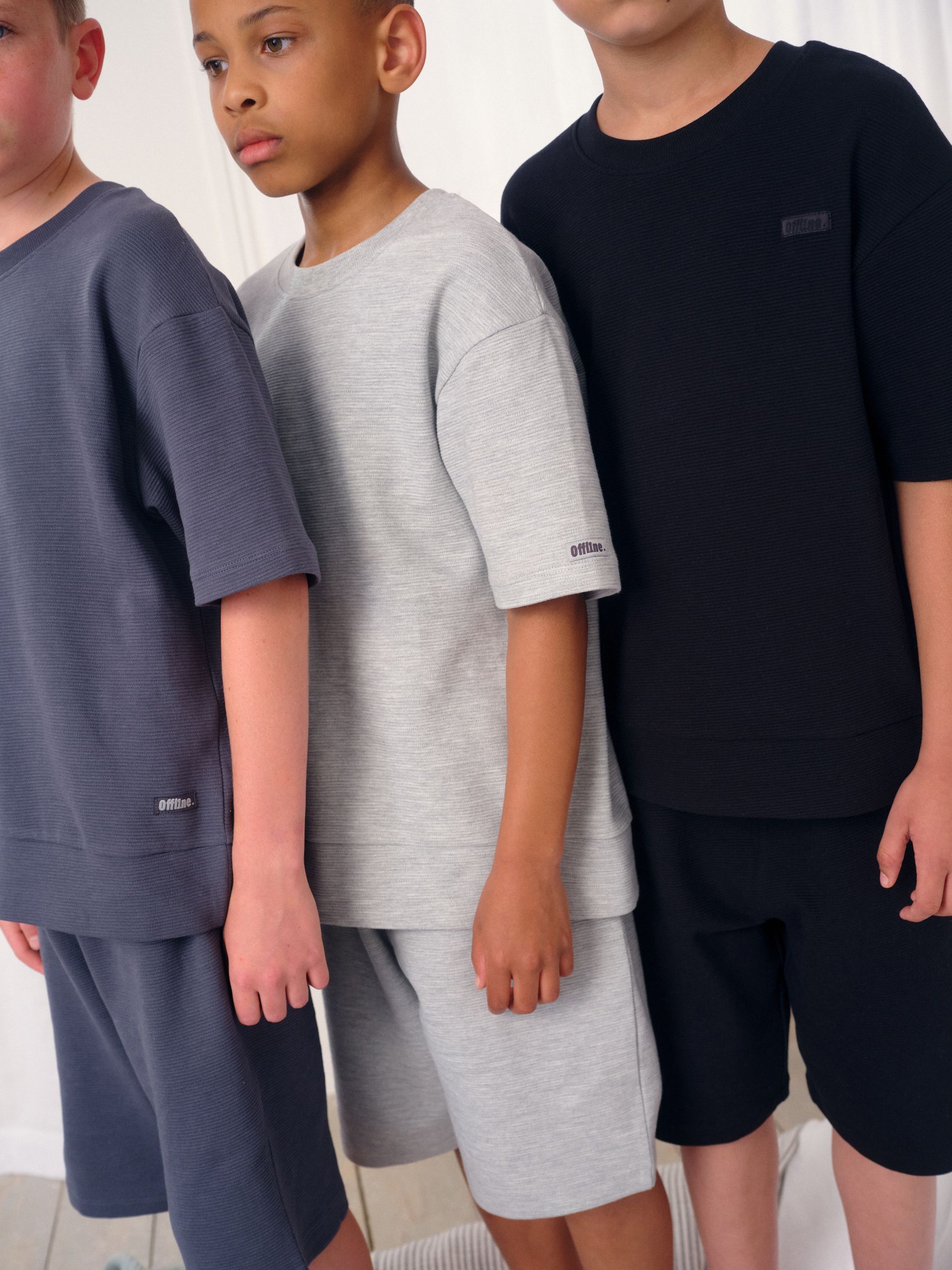 Zwart/grijs - Set van 3 pyjama's met short (3-16 jr)