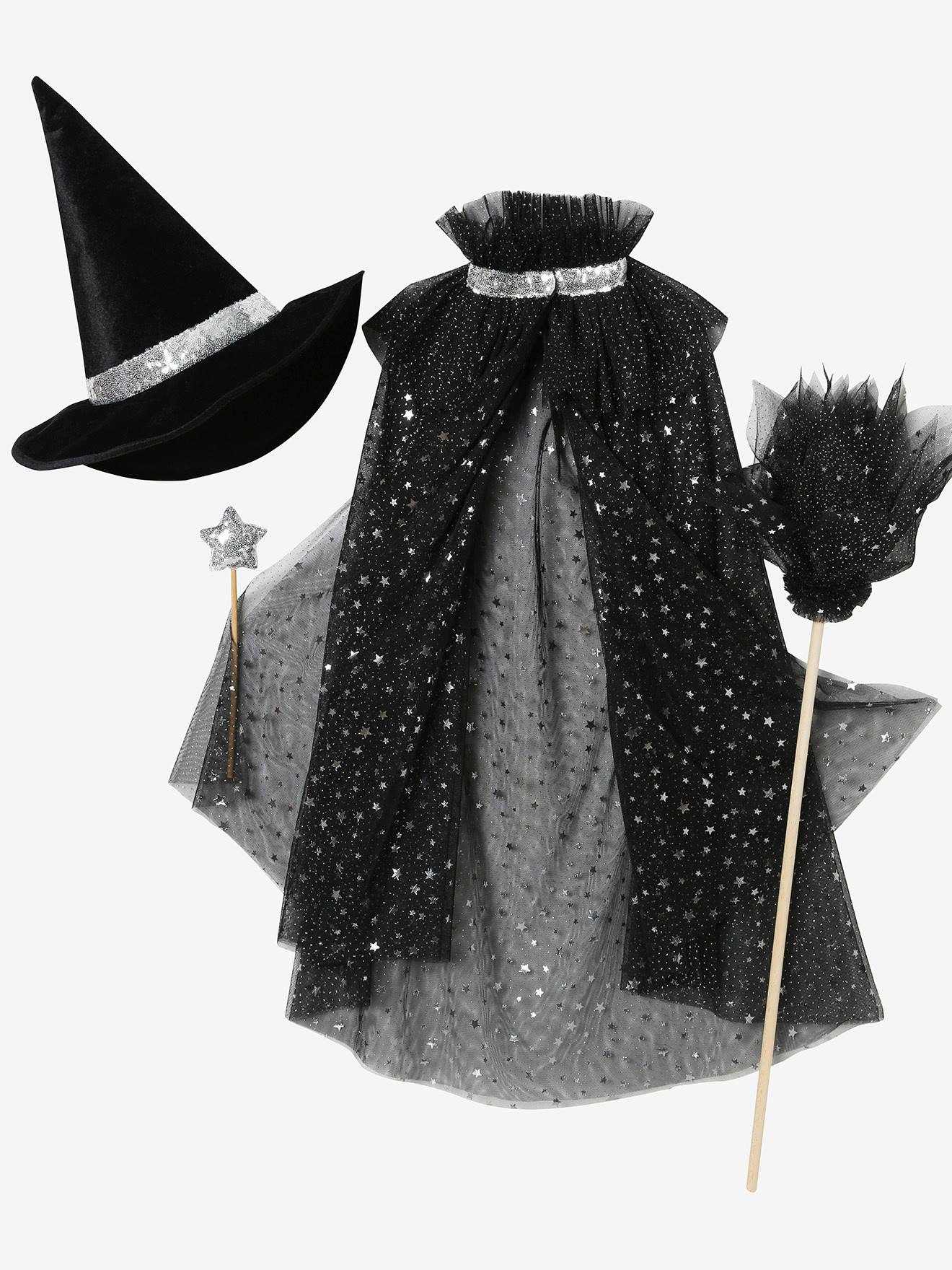 Conjunto de acessórios para fantasia de bruxa negra