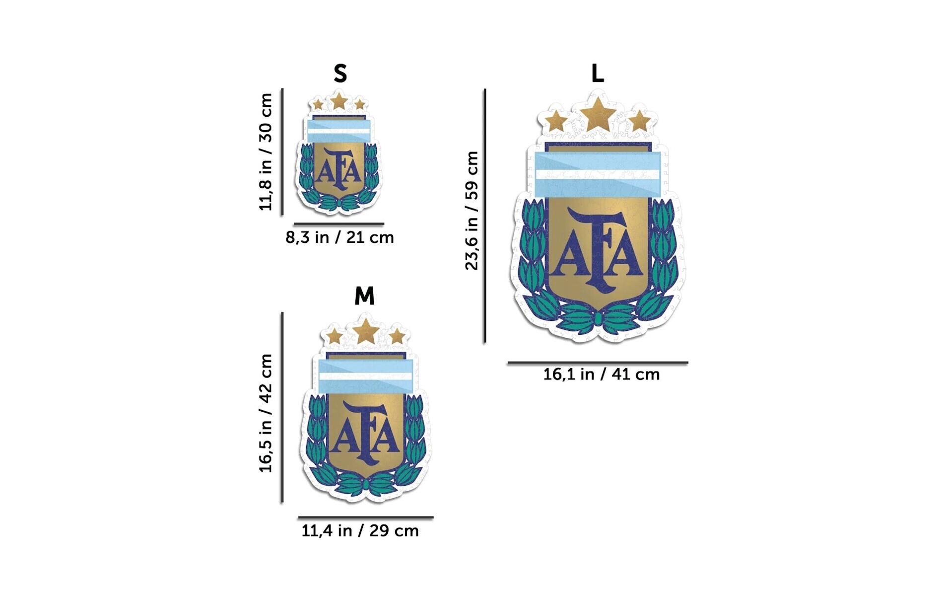 Nationalmanschaft Argentinien- LogoOffizielles Holzpuzzle, Grösse M