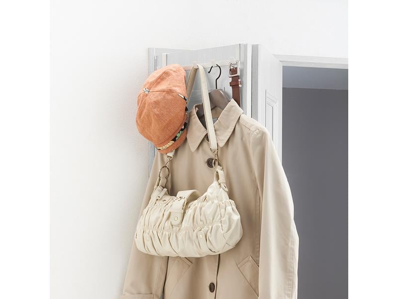 Yamazaki Türgarderobe Smart 5 Haken, Weiss Türgarderobe aus Metall