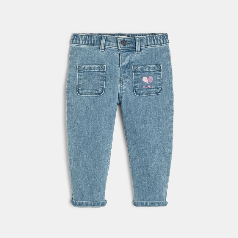 Jean bébé fille denim poches devant bleu Catimini Bleu